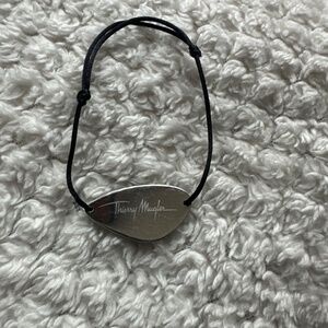 Thierry Mugler Sterling silver logo cord bracelet
